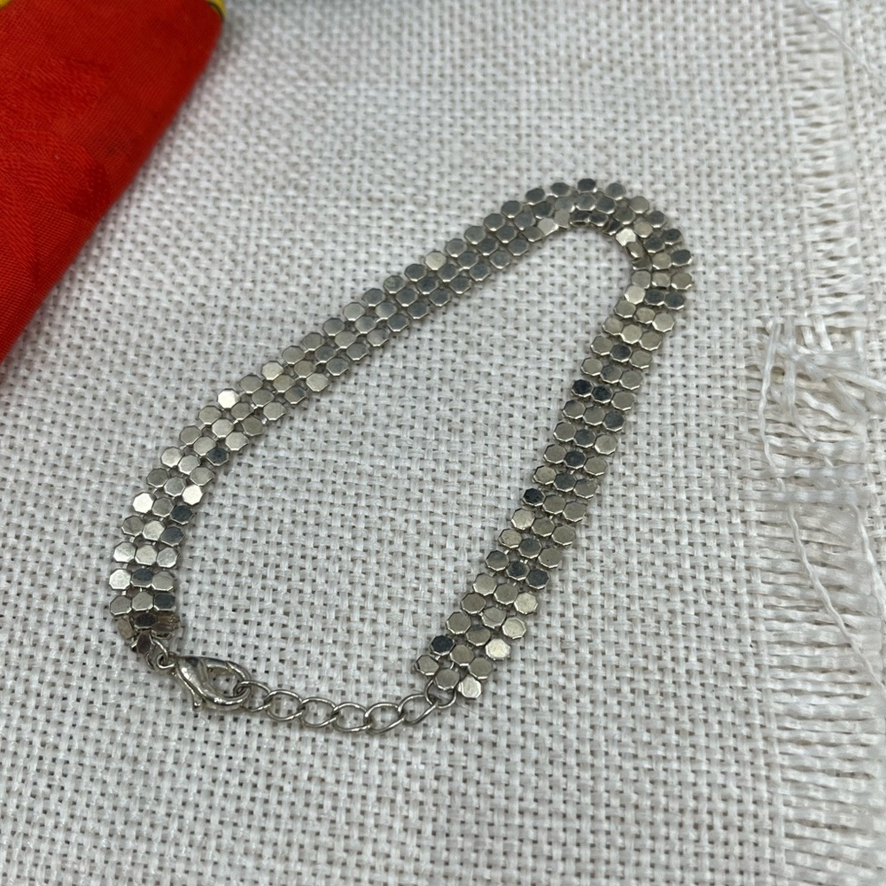 Vintage Silver-Tone Adjustable Mesh Bracelet - Picture 8 of 17